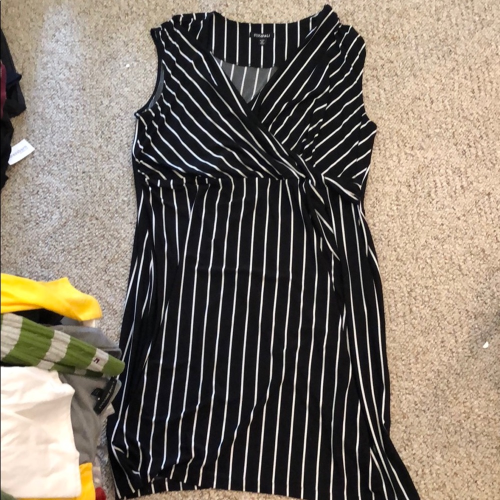 dress barn women’s black and white striped dress